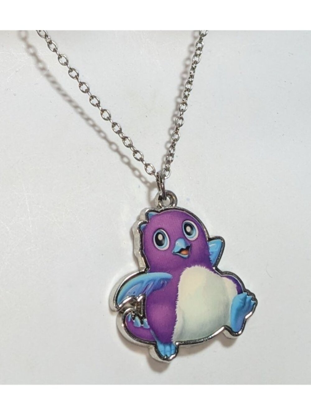 Kidcore Kawaii Y2K Hatchimals Purple Character Pendant Necklace